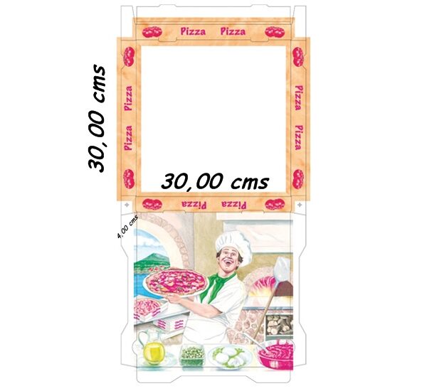 9145. Caja pizza Ischia 30x30x4 cm